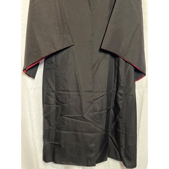 Black & Red Hooded large Cloak Robe With Satin Lining For Cosplay Or Costume Use - Picture 6 of 16